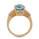 3.27ct Aquamarine ring with 0.34ct diamonds set in 14K yellow gold