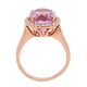 8.44ct Kunzite ring with 0.34tct diamonds set in 14K rose gold