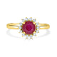 0.90ct Ruby Rings with 0.19tct diamonds set in 14kt yellow gold