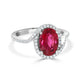 2.14ct Tourmaline ring with 0.21tct diamonds set in 14kt white gold