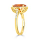 3.16 Fire Opal Rings with 0.34tct Diamond set in 14K Yellow Gold