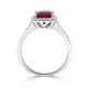 1.54ct Tourmaline ring with 0.43tct diamonds set in 14kt white gold