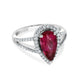 1.65ct Tourmaline ring with 0.42tct diamonds set in 14kt white gold