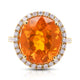5.46ct Fire Opal ring with 0.57tct diamonds set in 14K yellow gold