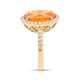 5.46ct Fire Opal ring with 0.57tct diamonds set in 14K yellow gold
