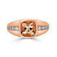 2.10ct Morganite ring with 0.36tct diamonds set in 14K rose gold