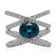 4.22ct Blue Zircon ring with 0.92ct diamond set in 14K white gold