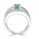 1.23ct Aquamarine ring with 0.57tct diamonds set in 14K white gold
