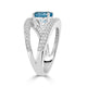 1.23ct Aquamarine ring with 0.57tct diamonds set in 14K white gold
