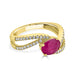 1.58ct Ruby ring with 0.37tct diamonds set in 14K yellow gold