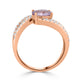 1.14ct Sapphire Rings with 0.40tct diamonds set in 14KT rose gold