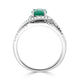 1.14ct Emerald ring with 0.43tct diamonds set in 14kt white gold