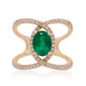 1.35Ct Emerald Ring With 0.50Tct Diamonds In 14K Yellow Gold