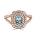 0.78ct Aquamarine ring with 0.72tct diamonds set in 14K rose gold