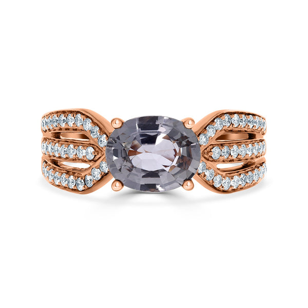 1.94ct Sapphire Rings with 0.38tct diamonds set in 18KT rose gold