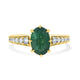 1.71ct Emerald ring with diamonds set in 14kt yelllow gold