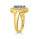 3.53Ct Tanzanite Ring With 0.76Tct Diamonds Set In 14K Yellow Gold