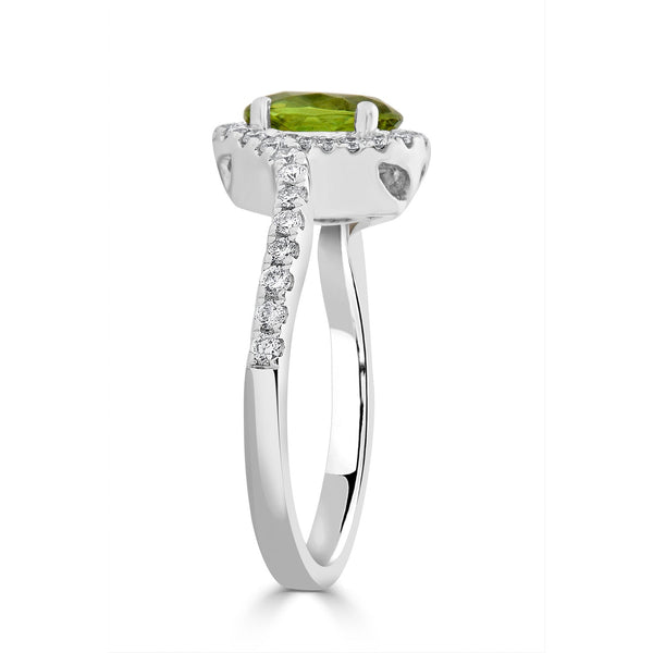 1.46ct Sphene ring with 0.39tct diamonds set in 14K white gold