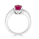 2.23ct Ruby with 0.42tct diamonds set in 14K white gold