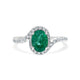 1.24ct Emerald ring with 0.40tct diamonds set in 14kt white gold