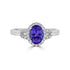 1.31ct Tanzanite ring with 0.22tct diamonds set in 14K white gold