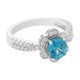 1.99ct Blue Zircon Ring With 0.34tct Diamonds Set In 14kt White Gold