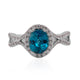 14K white gold Rings 2.27ct Blue Zircon with 0.45tct Diamond Accents