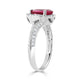 1.29ct Tourmaline ring with 0.41tct diamonds set in 14kt white gold