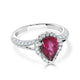 1.29ct Tourmaline ring with 0.41tct diamonds set in 14kt white gold