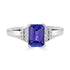 1.52ct Tanzanite ring with 0.08tct diamonds set in 14K white gold