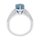 4.24ct Blue Zircon Rings with 0.43ct diamonds set in 14K white gold