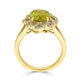 3.84ct Sphene ring with 0.26tct diamonds set in 14K yellow gold