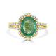 3.08 Emerald Rings with 0.46tct Diamond set in 14K Yellow Gold