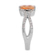 1.57ct Imperial Topaz ring with 0.33tct diamonds set in 14K white gold