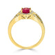 1.22ct Spinel ring with 0.27tct diamonds set in 14K yellow gold