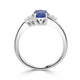 1.23ct Sapphire Ring with 0.13tct Diamonds set in 14K White Gold