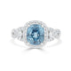 5.08ct Blue Zircon Rings with 0.57tct Diamond set in 14K White Gold