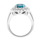 4.72ct Blue Zircon Ring With 0.89tct Diamonds Set In 14kt White Gold