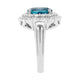 4.72ct Blue Zircon Ring With 0.89tct Diamonds Set In 14kt White Gold