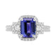 2.14ct Tanzanite With 0.53tct Diamonds Set In 14kt White Gold