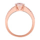 1.62ct Morganite Ring With 0.34tct Diamonds Set In 14kt Rose Gold