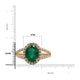 1.58ct Emerald ring with 0.51tct diamonds set in 14K yellow gold
