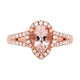 1.35ct Morganite Ring With 0.33tct Diamonds Set In 14kt Rose Gold