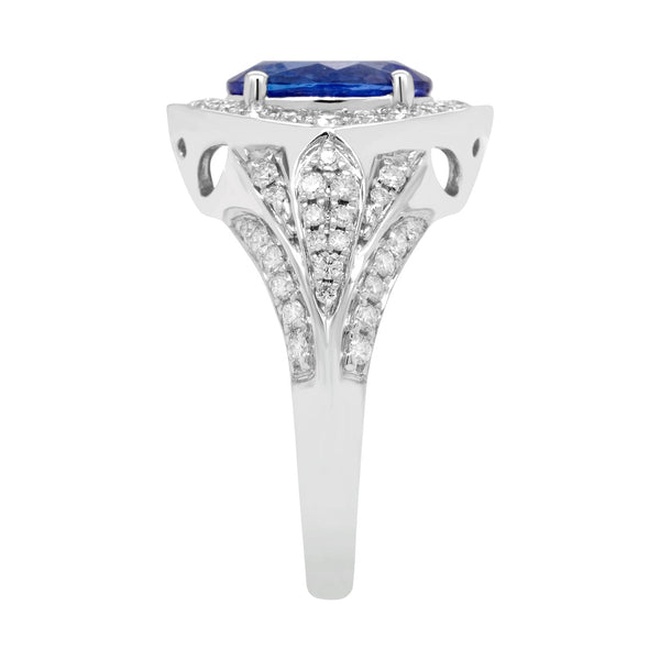 3.10ct Tanzanite Ring With 0.67tct Diamonds Set In 14kt White Gold