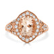 2.38ct Morganite ring with 0.67tct diamonds set in 14kt rose gold