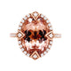 7.87Ct Morganite Ring With 0.42Tct Diamonds In 14K Rose Gold