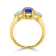 2.08ct Sapphire Rings with 0.71tct diamonds set in 14KT yellow gold
