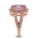 8.2ct Kunzite ring with 0.72ct diamonds set in 14K rose gold