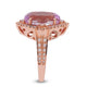 7.95Ct Kunzite Ring With 0.65Tct Diamonds In 14K Rose Gold