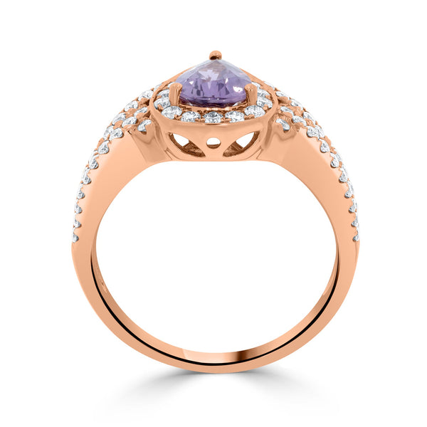 0.96ct Sapphire Rings with 0.53tct diamonds set in 18KT rose gold